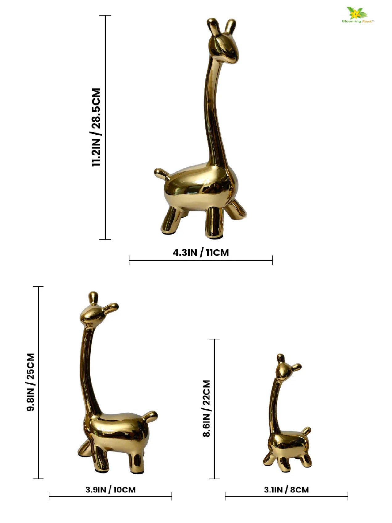 Artistry Giraffe Trio Set - Golden