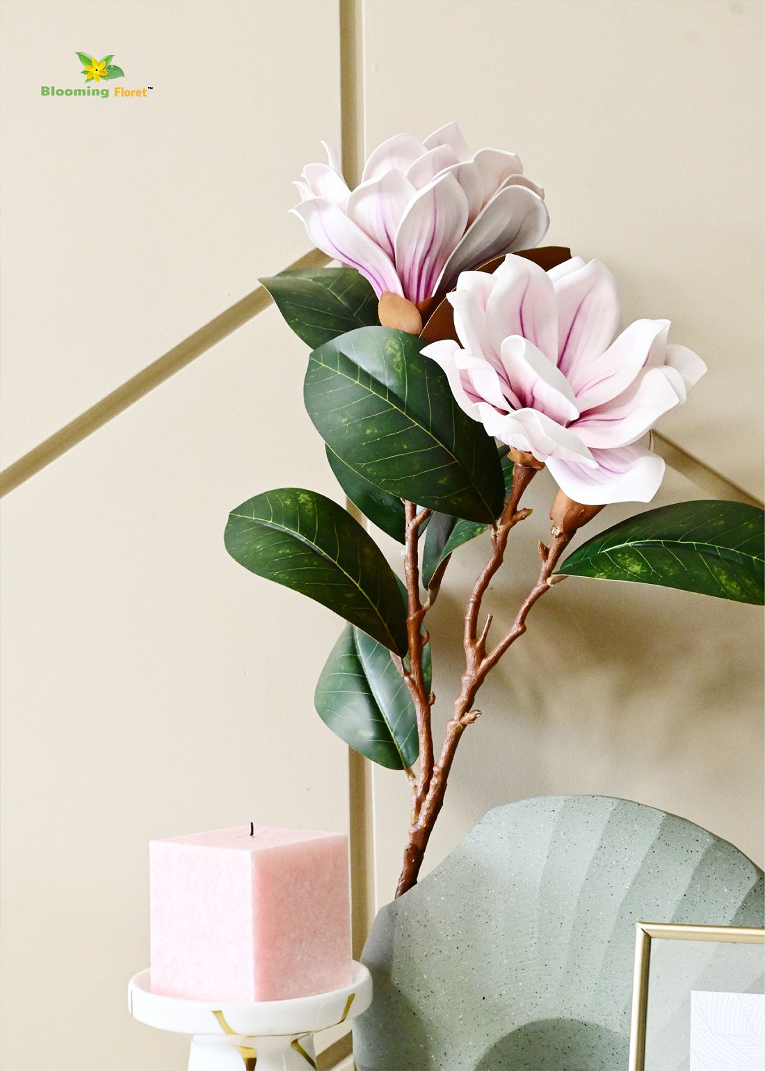 Artificial Magnolia Flower Branch – Elegant Decor in Multiple Colors (78.7 cm)