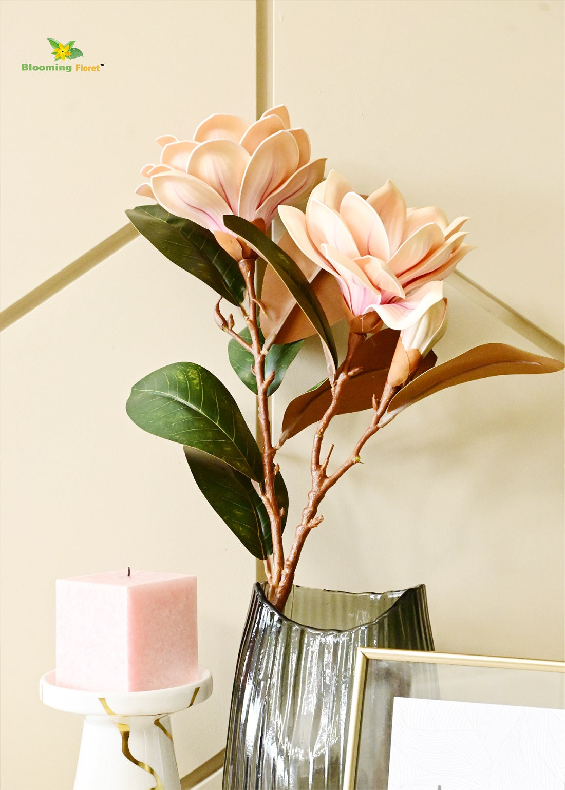 Artificial Magnolia Flower Branch – Elegant Decor in Multiple Colors (78.7 cm)