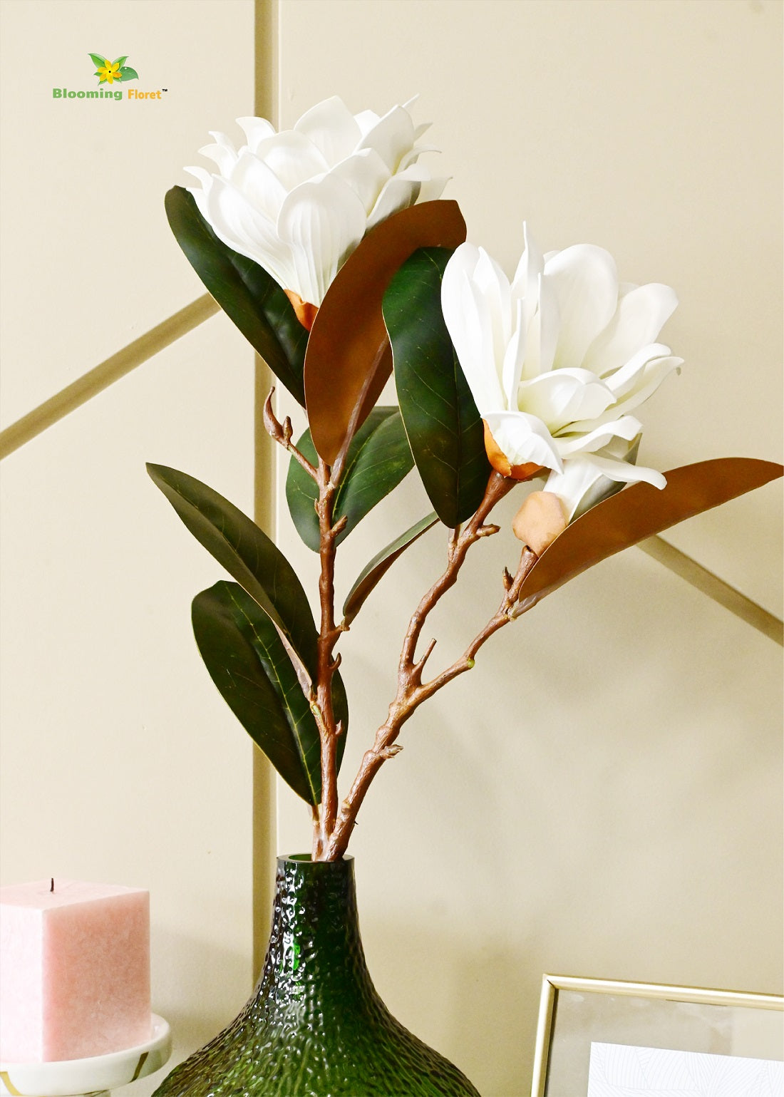 Artificial Magnolia Flower Branch – Elegant Decor in Multiple Colors (78.7 cm)