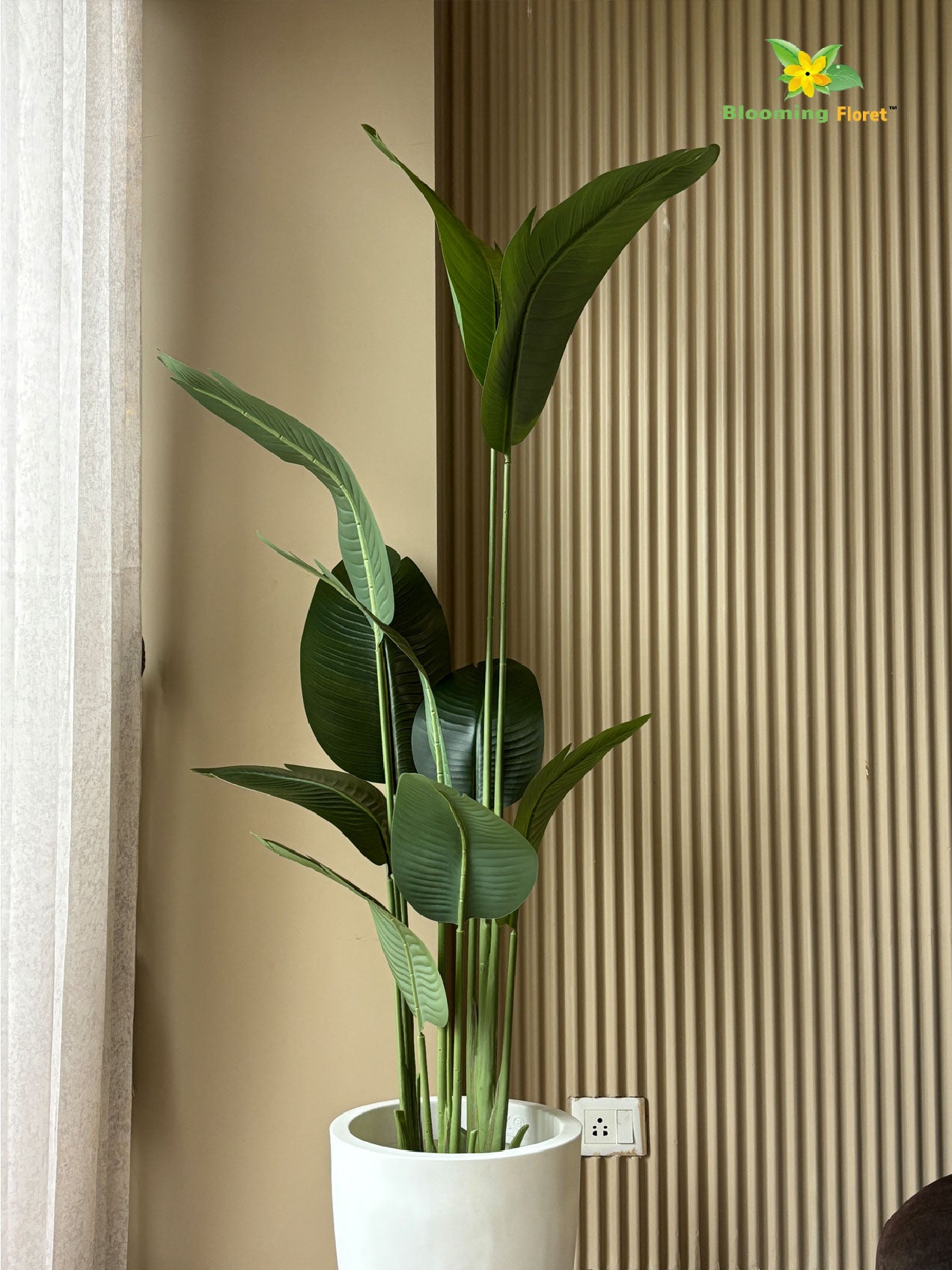 Realistic Artificial Banana Leaf Faux Plant – 180 cm, with Basic Pot