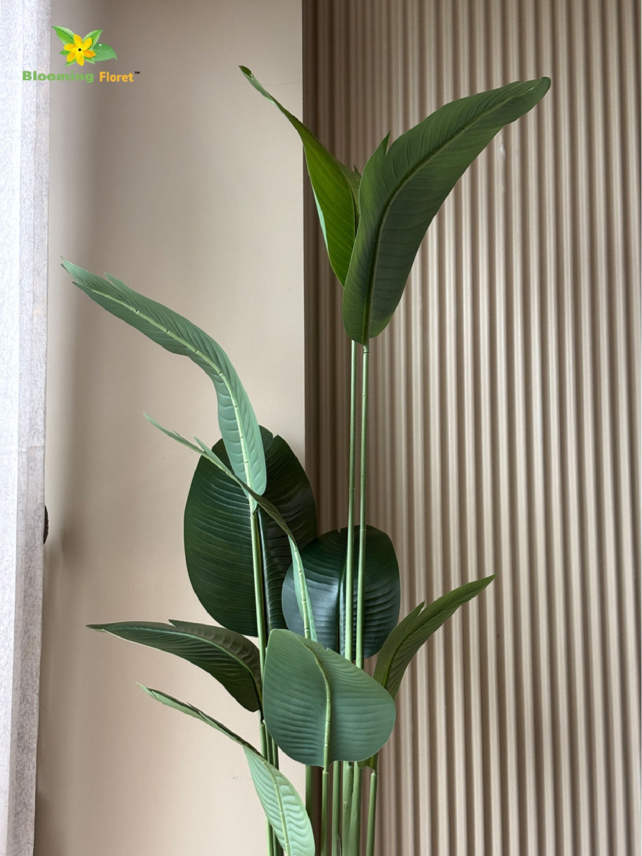 Realistic Artificial Banana Leaf Faux Plant – 180 cm, with Basic Pot