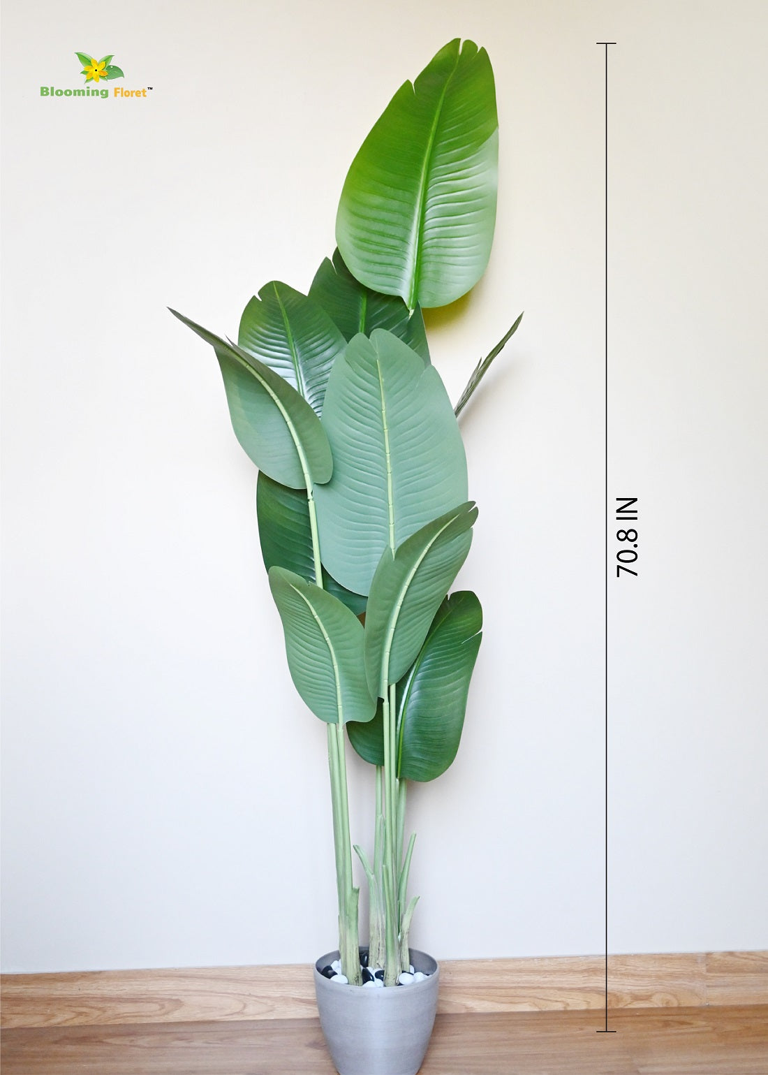 Realistic Artificial Banana Leaf Faux Plant (70.8 Inches)