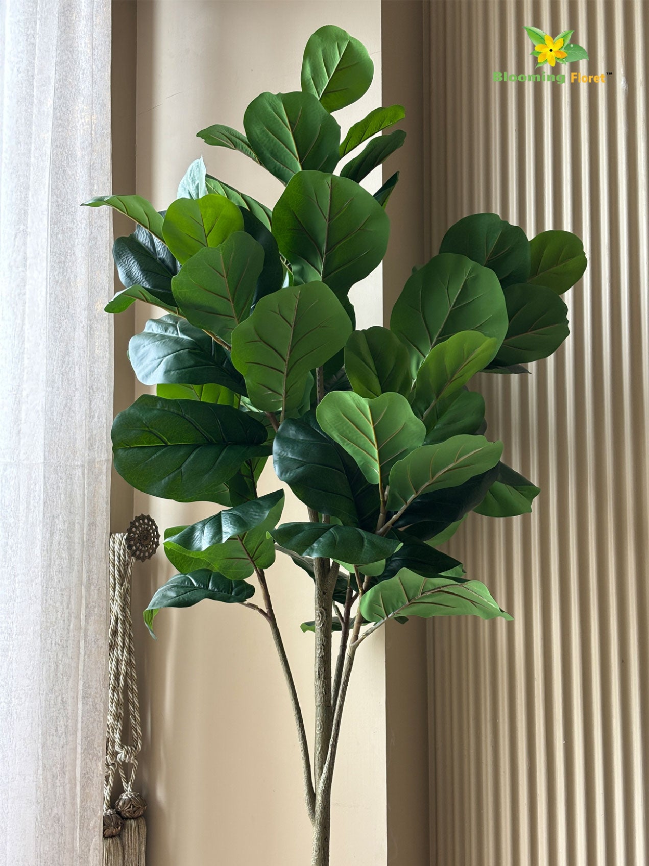Blooming Floret Artificial Fig Plant – 170 cm, with Basic Pot