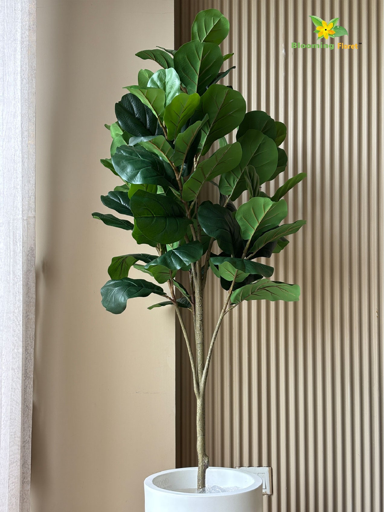 Blooming Floret Artificial Fig Plant – 170 cm, with Basic Pot