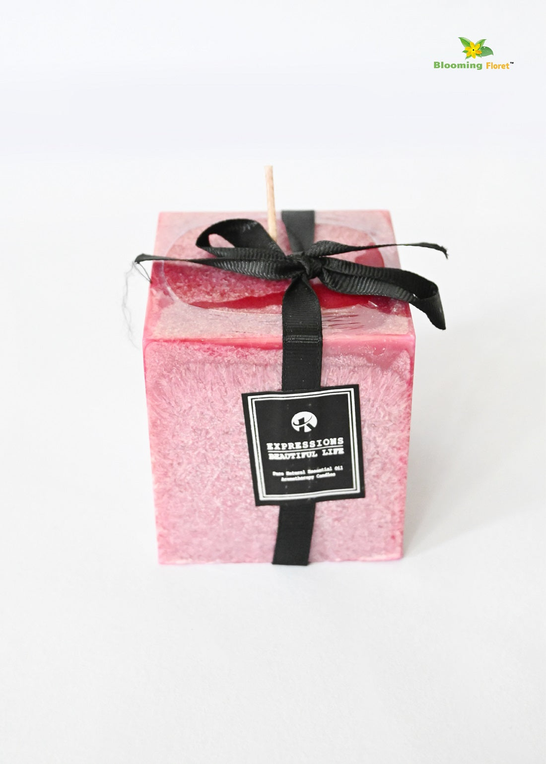 Scented Square Candle Expressions | Dark Pink | 8 cm | Set of 1