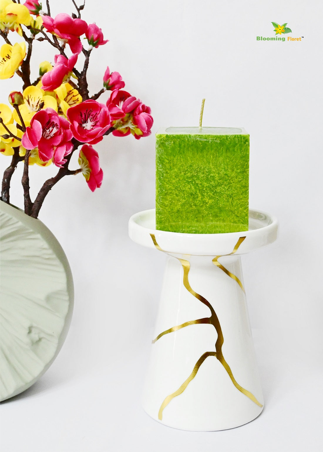 Green Scented Square Candle - Set of 2