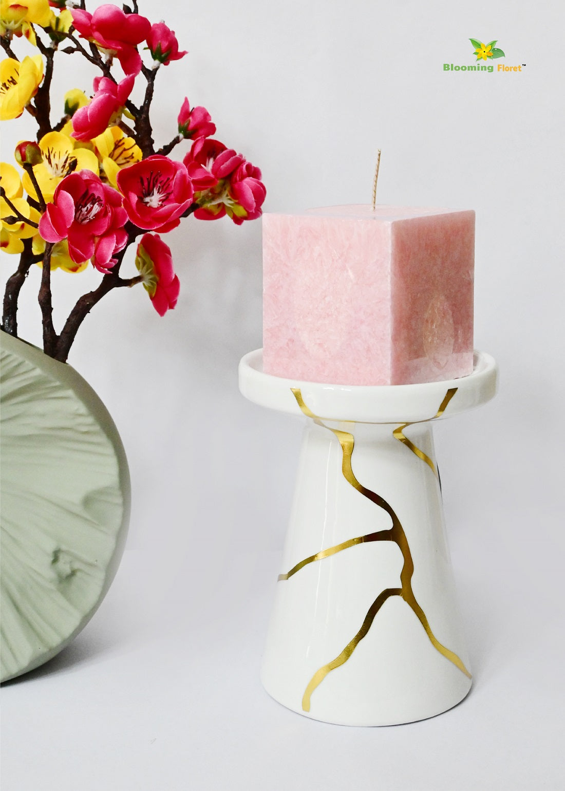 Pink Scented Square Candle - Set of 2