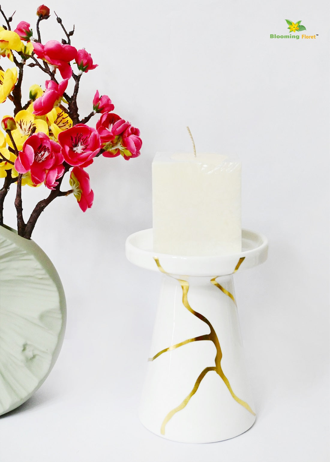 Cream Scented Square Candle - Set of 2