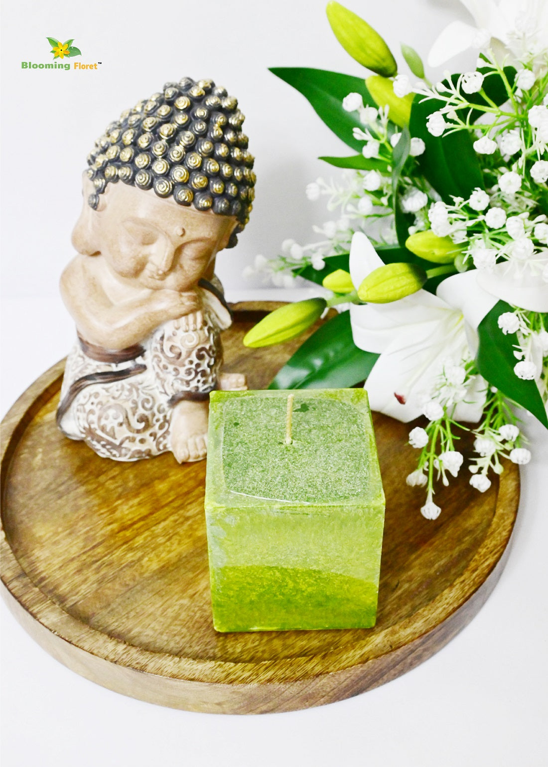 Green Scented Square Candle - Set of 2