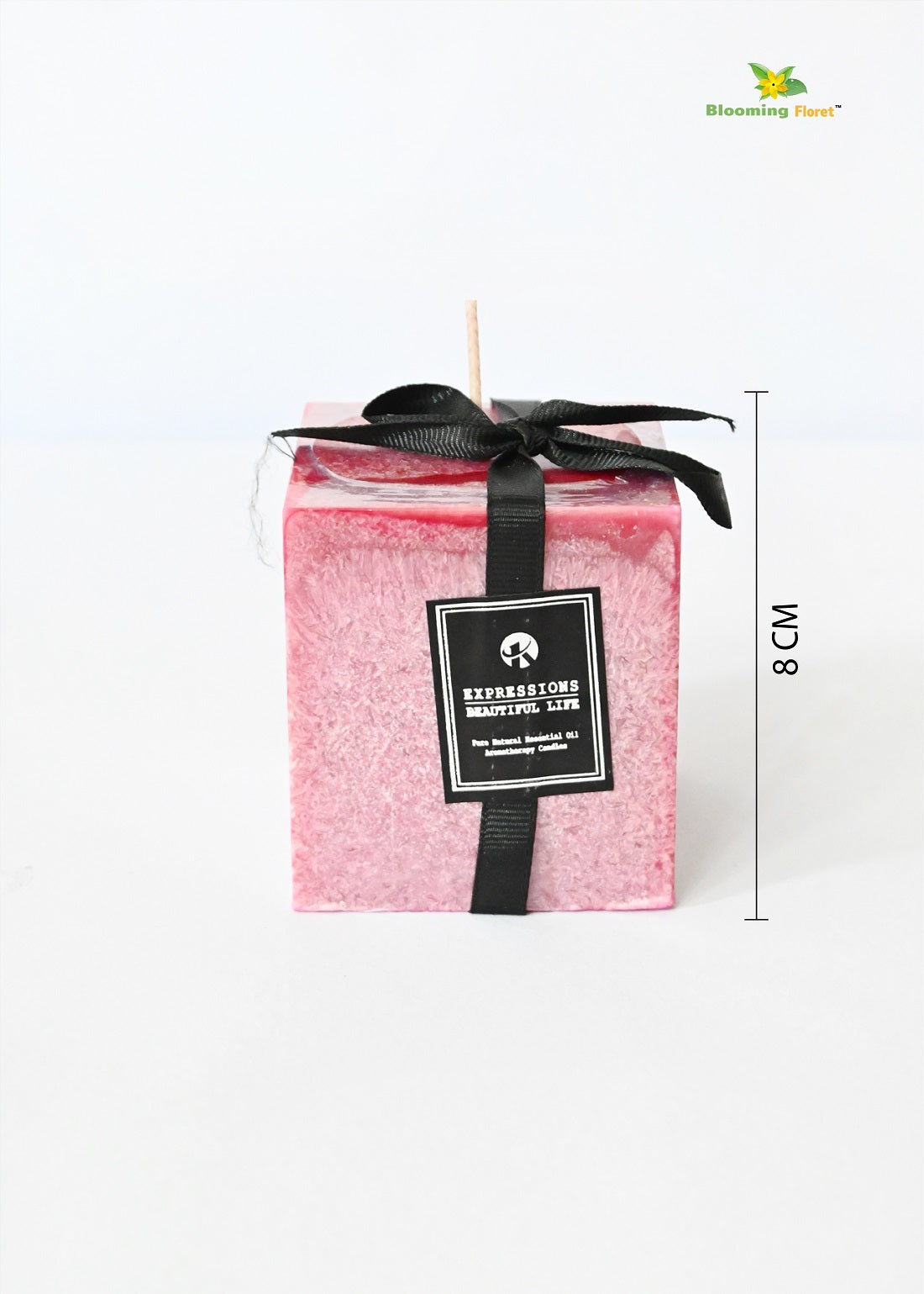 Scented Square Candle Expressions | Dark Pink | 8 cm | Set of 1