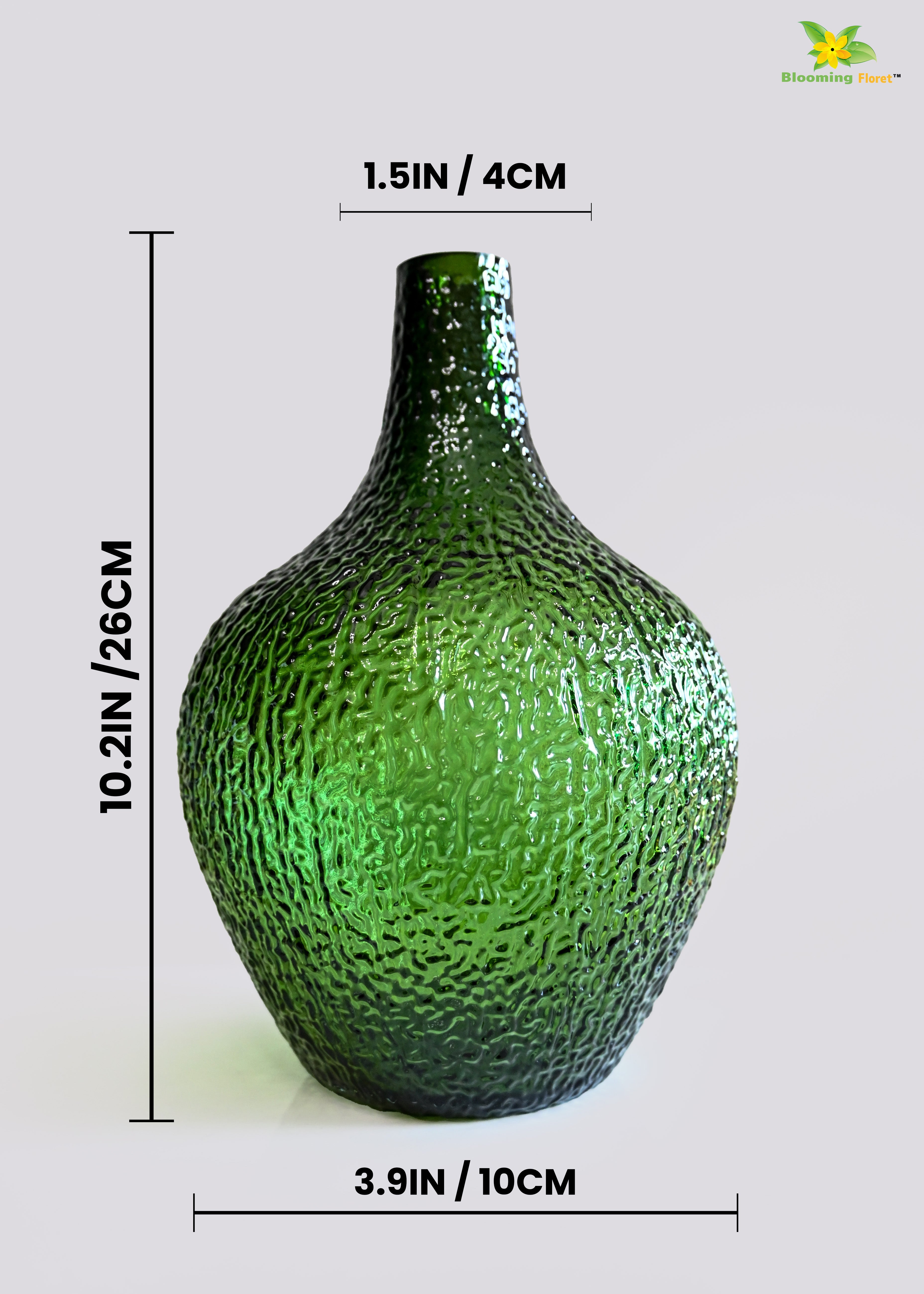 Globular Glass Vase - Green