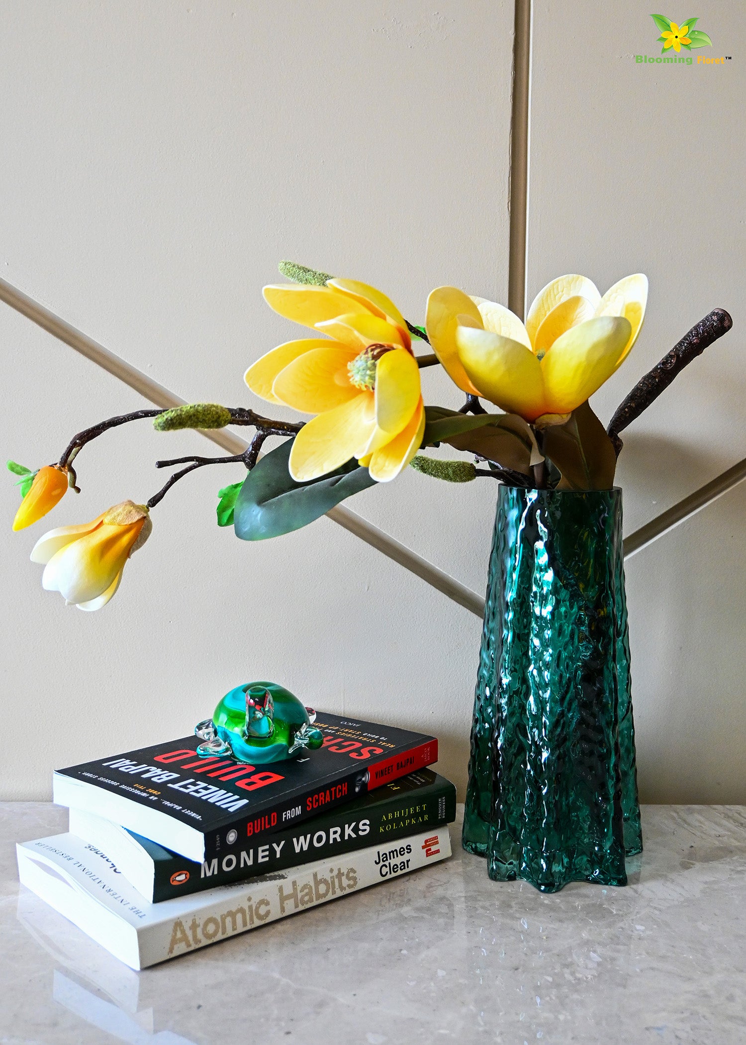 Prism Crystal Green Vase | 23 cm