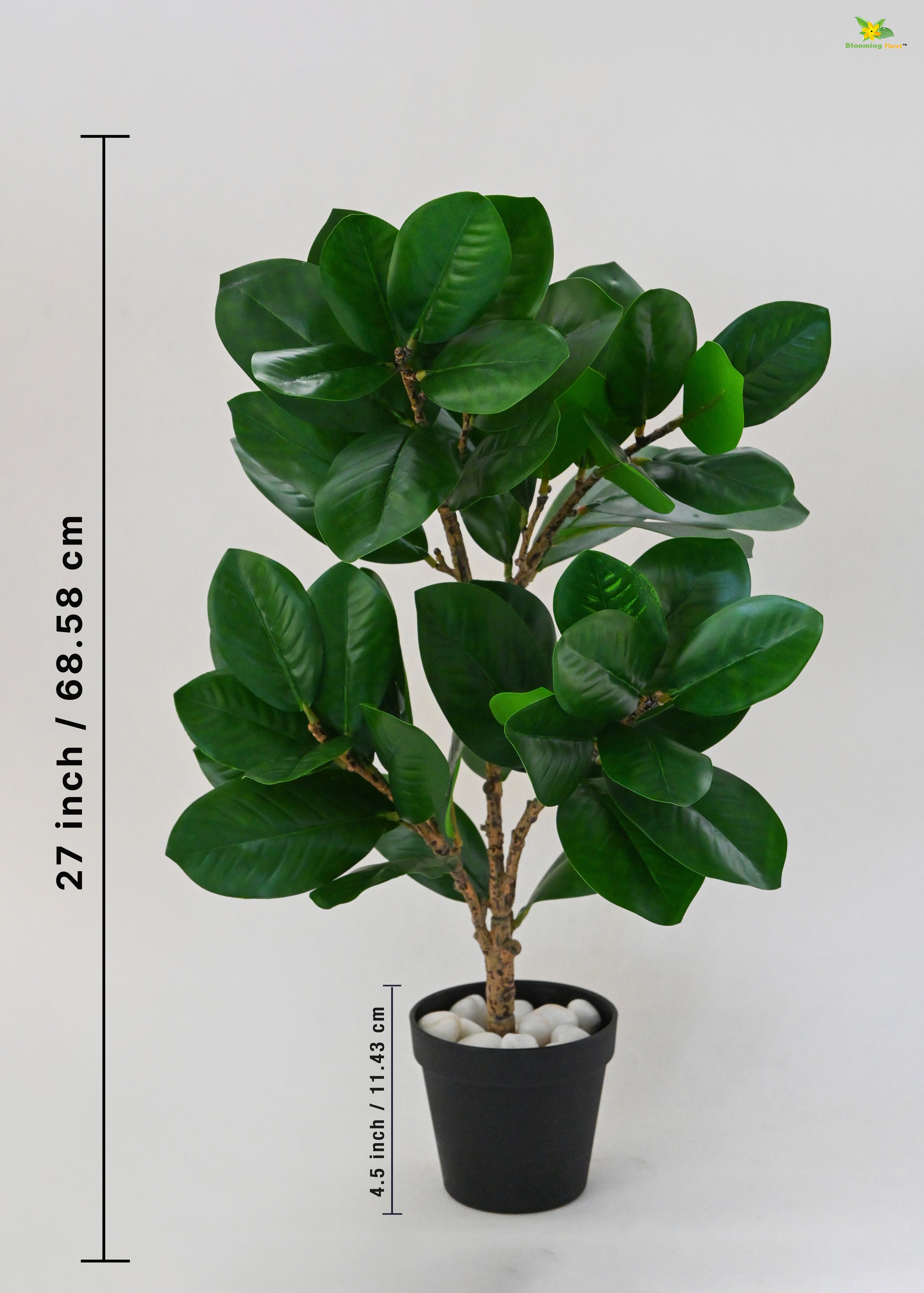 Artificial Fig Plant for Decor | 52 Leaves with Basic Pot | 68.5 cm