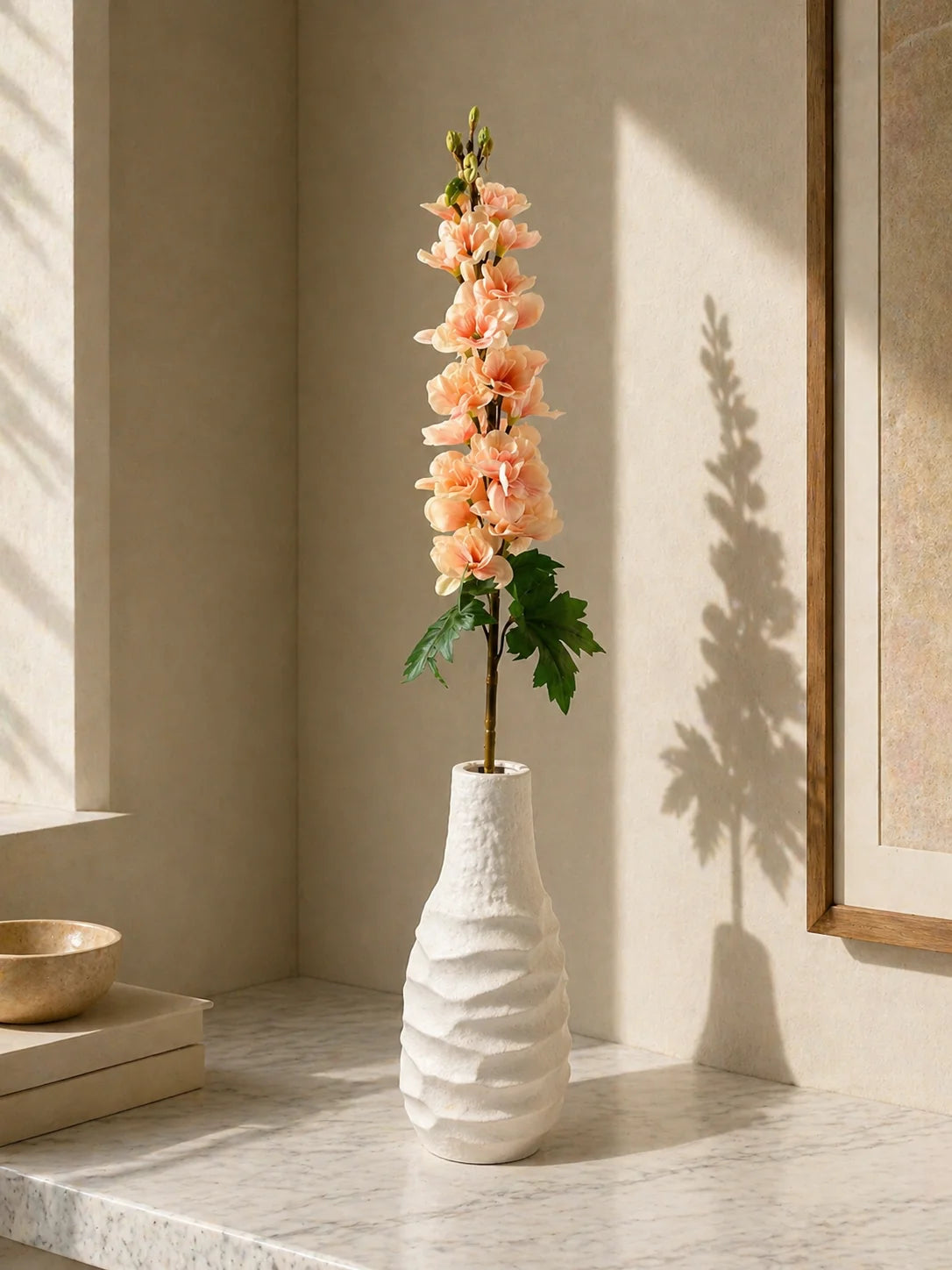 Delphinium Flower Stick | Peach | 88 cm