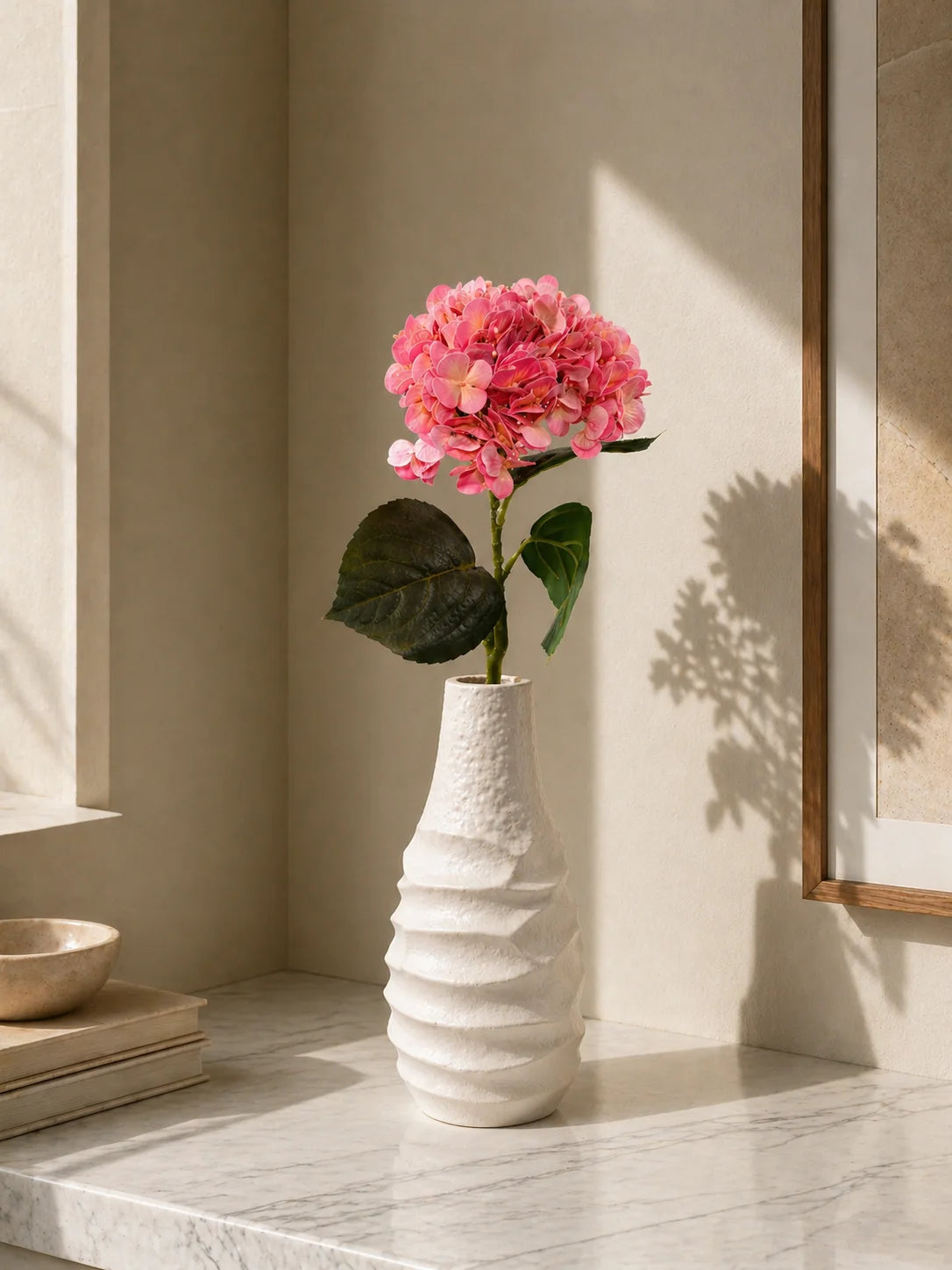 Hydrangea Flower Stick | Rose Red | 63 cm