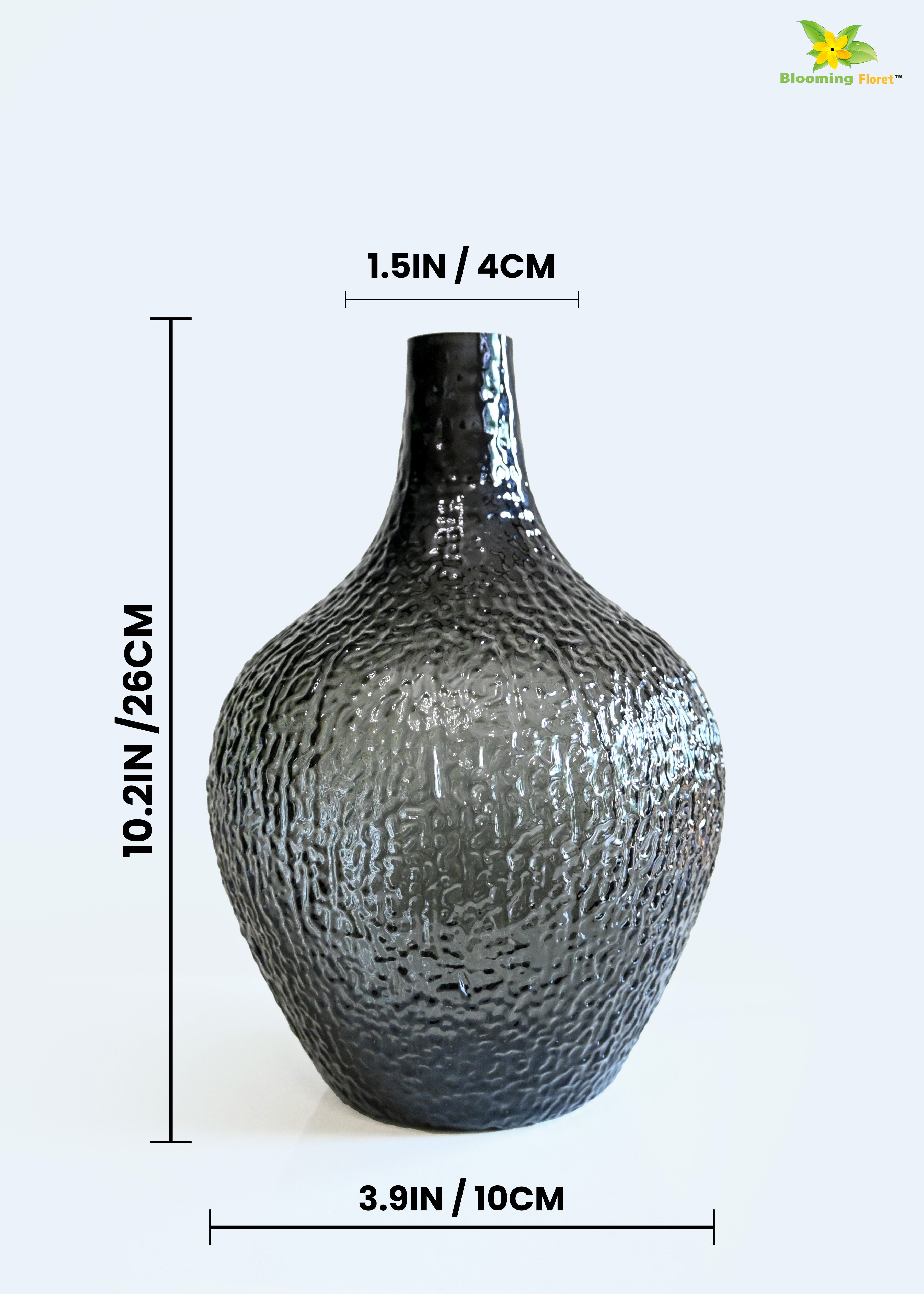 Globular Glass Vase - Black