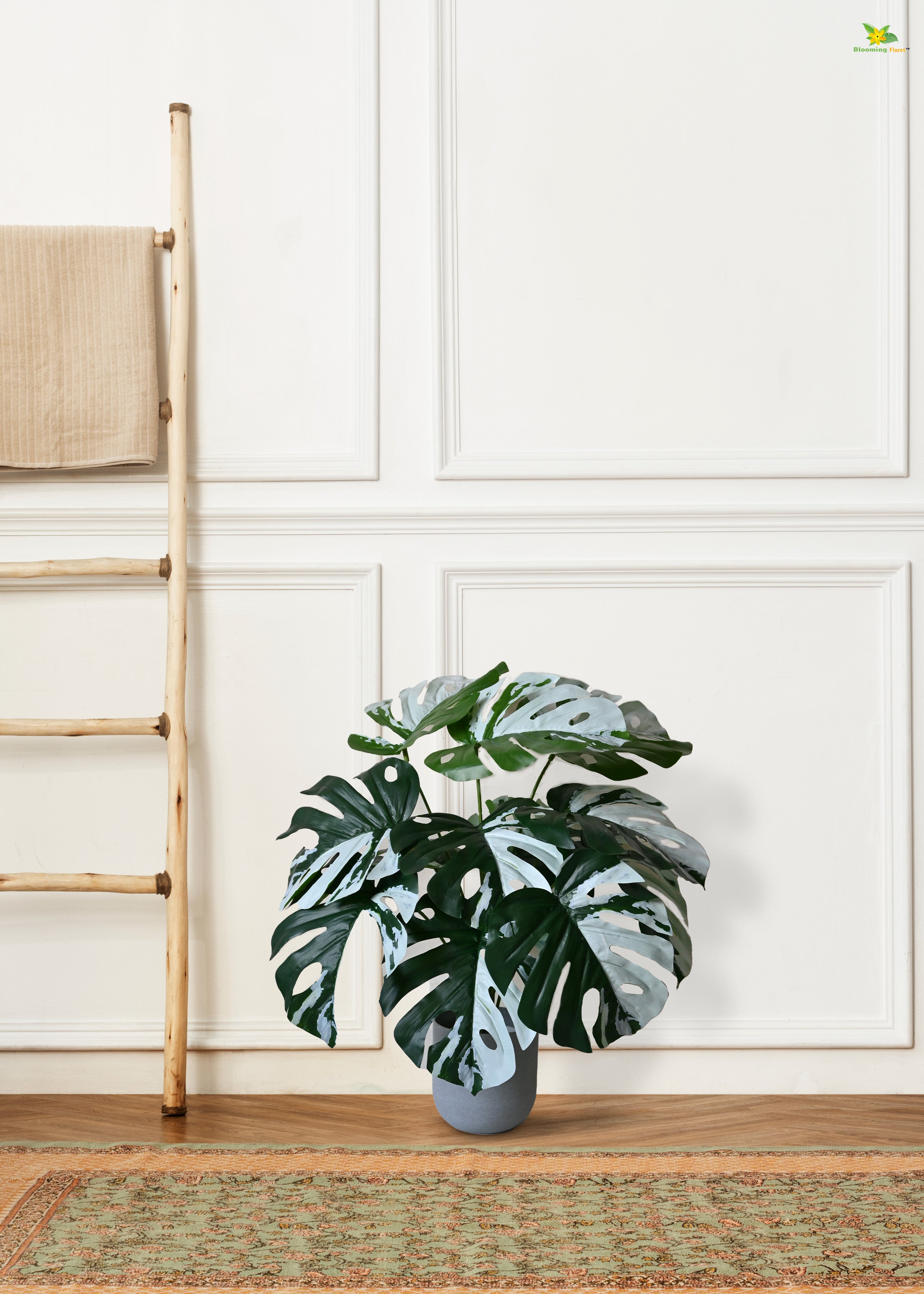 Artificial Monstera Plant for Decor | 12 Leaves with Basic Pot | 60.9 cm