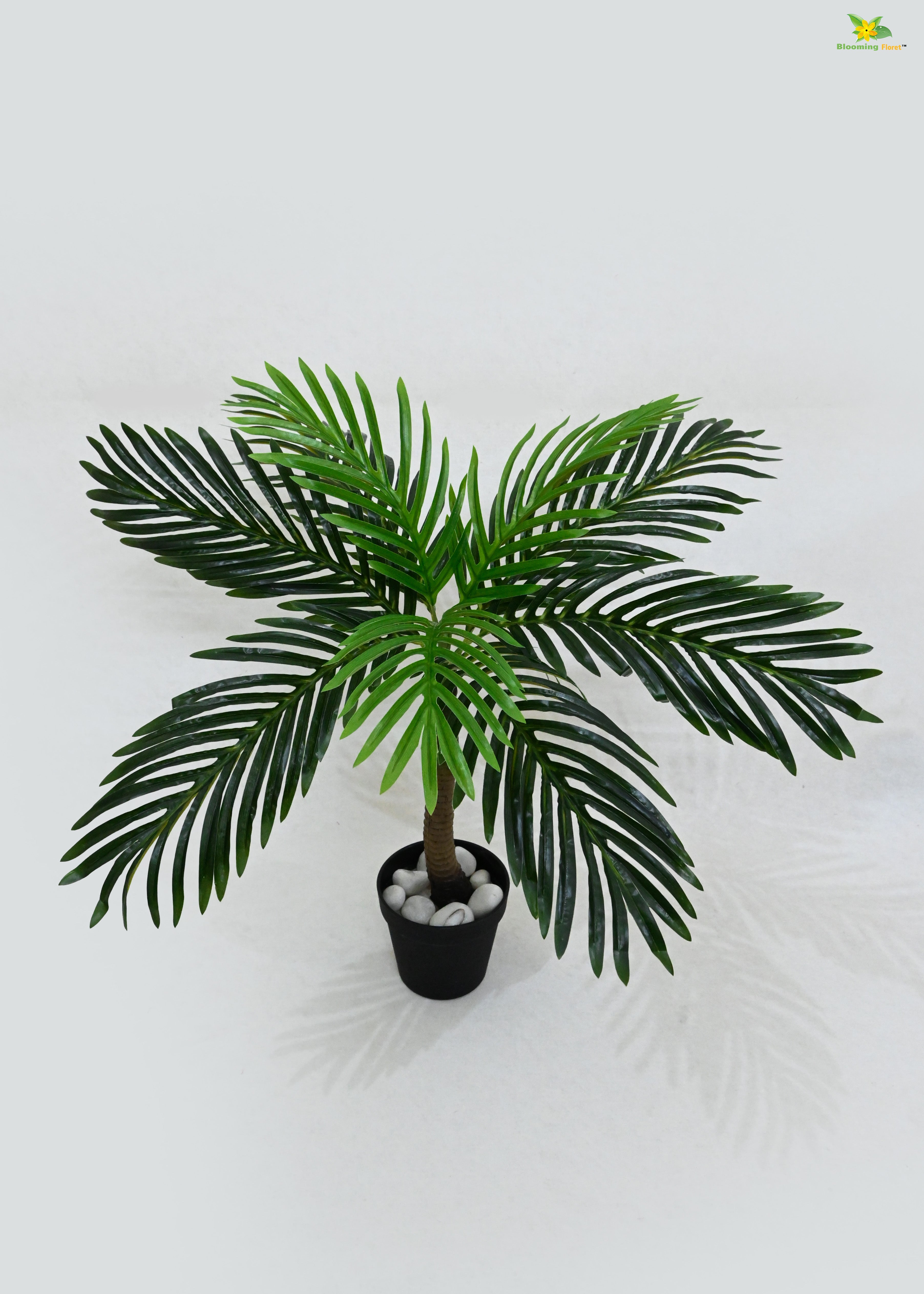 Artificial Bonsai Palm Tree for Decor | 9 Leaves With Basic Pot | 68.5 cm