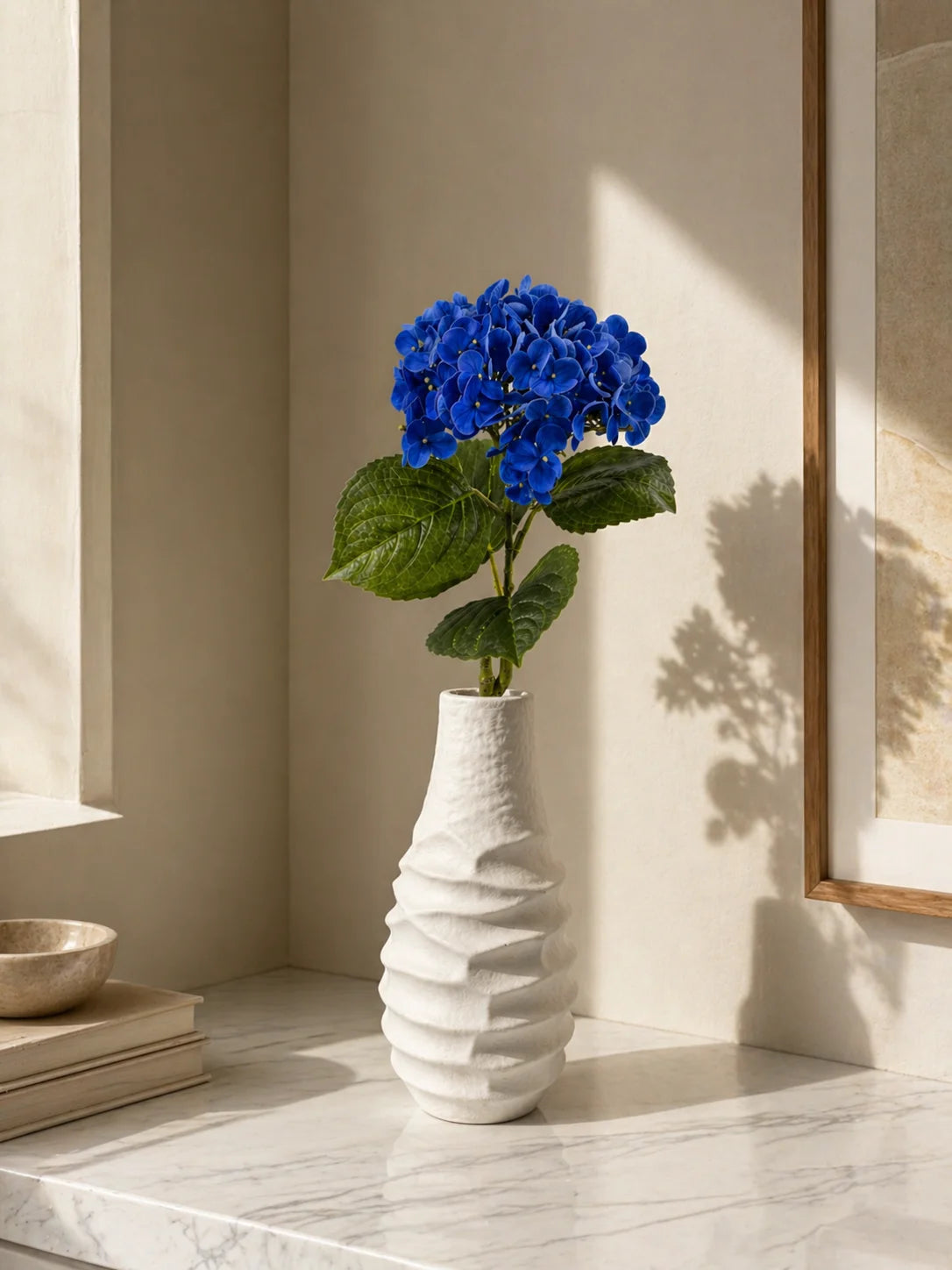 Hydrangea Flower Stick | Dark Blue | 63 cm