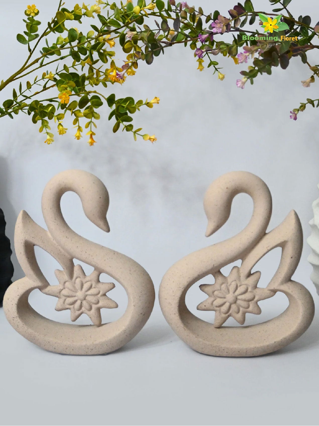 Premium Ceramic Swan Duo