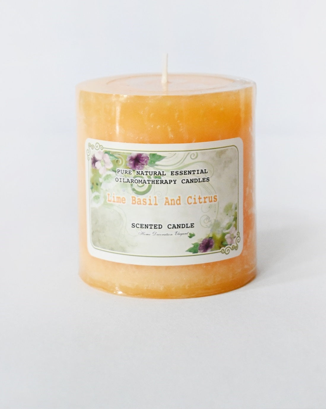 Lime Basil and Citrus Scented Pillar Candle - Set of 2 Pcs