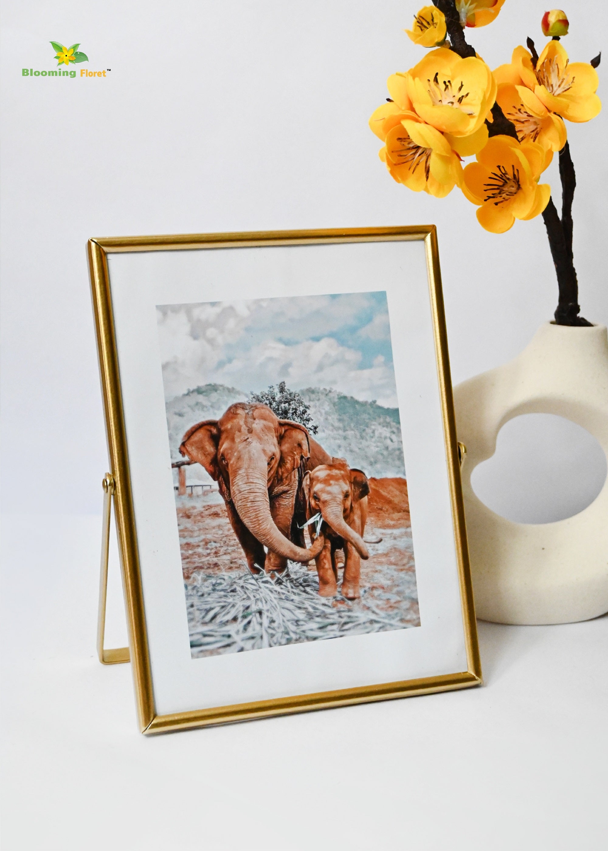 Elephant Metal Photo Frame (16 x 21cm)