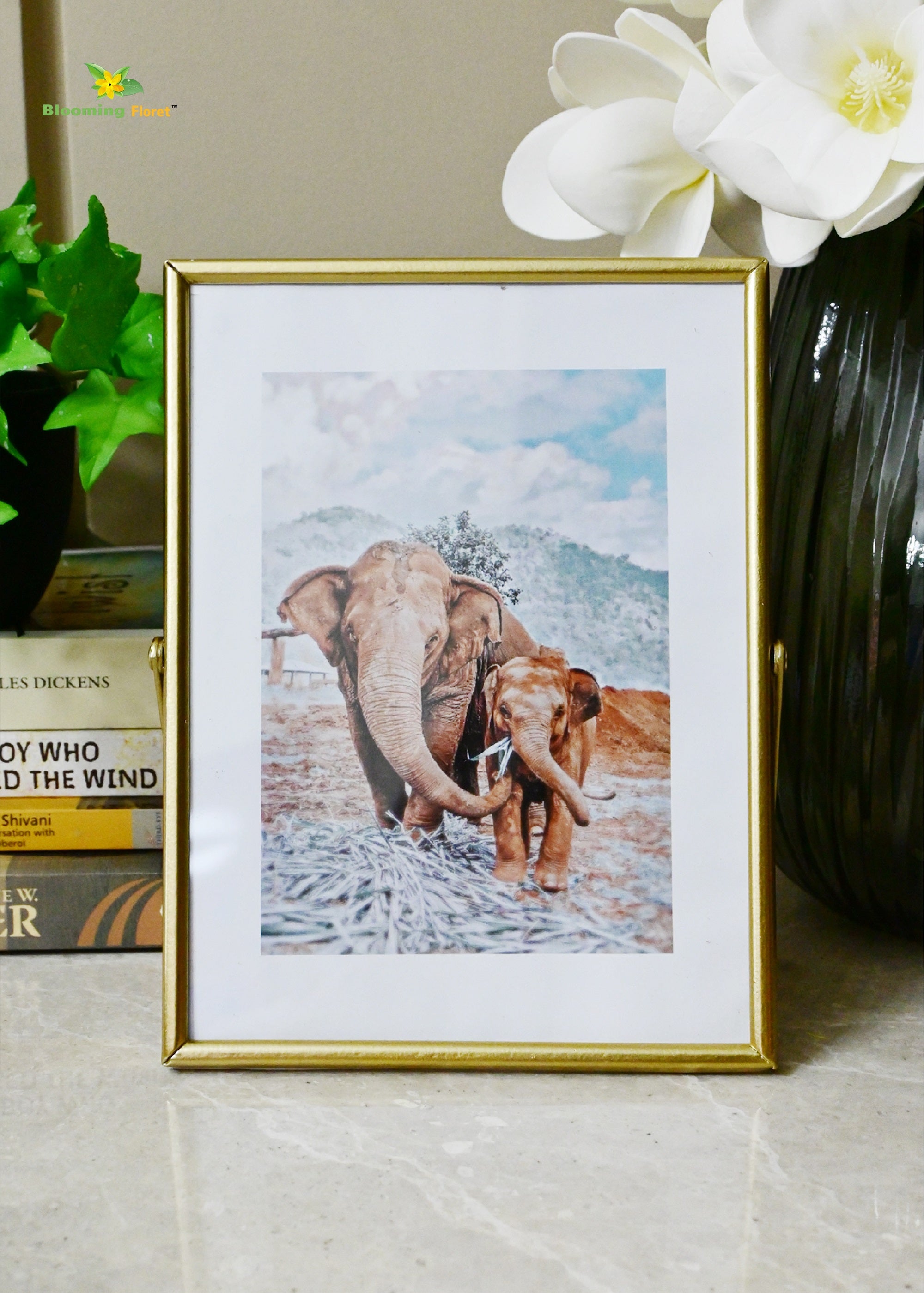 Elephant Metal Photo Frame (16 x 21cm)