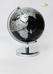 Globe on Metal Stand - Silver+Black