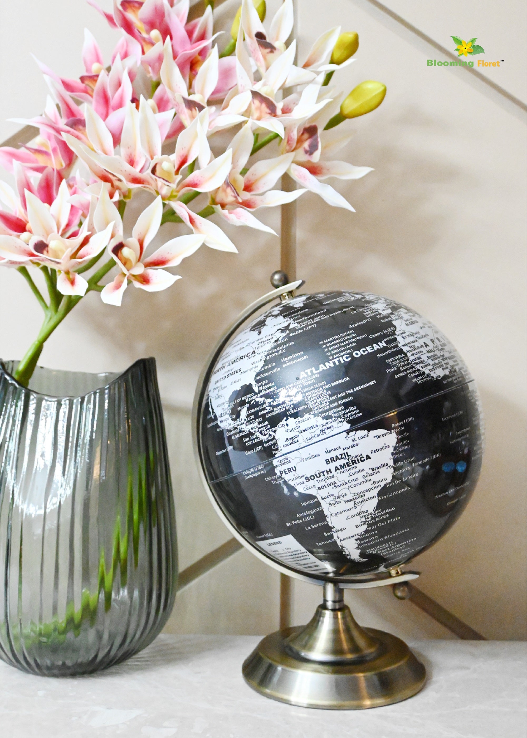 Globe on Metal Stand