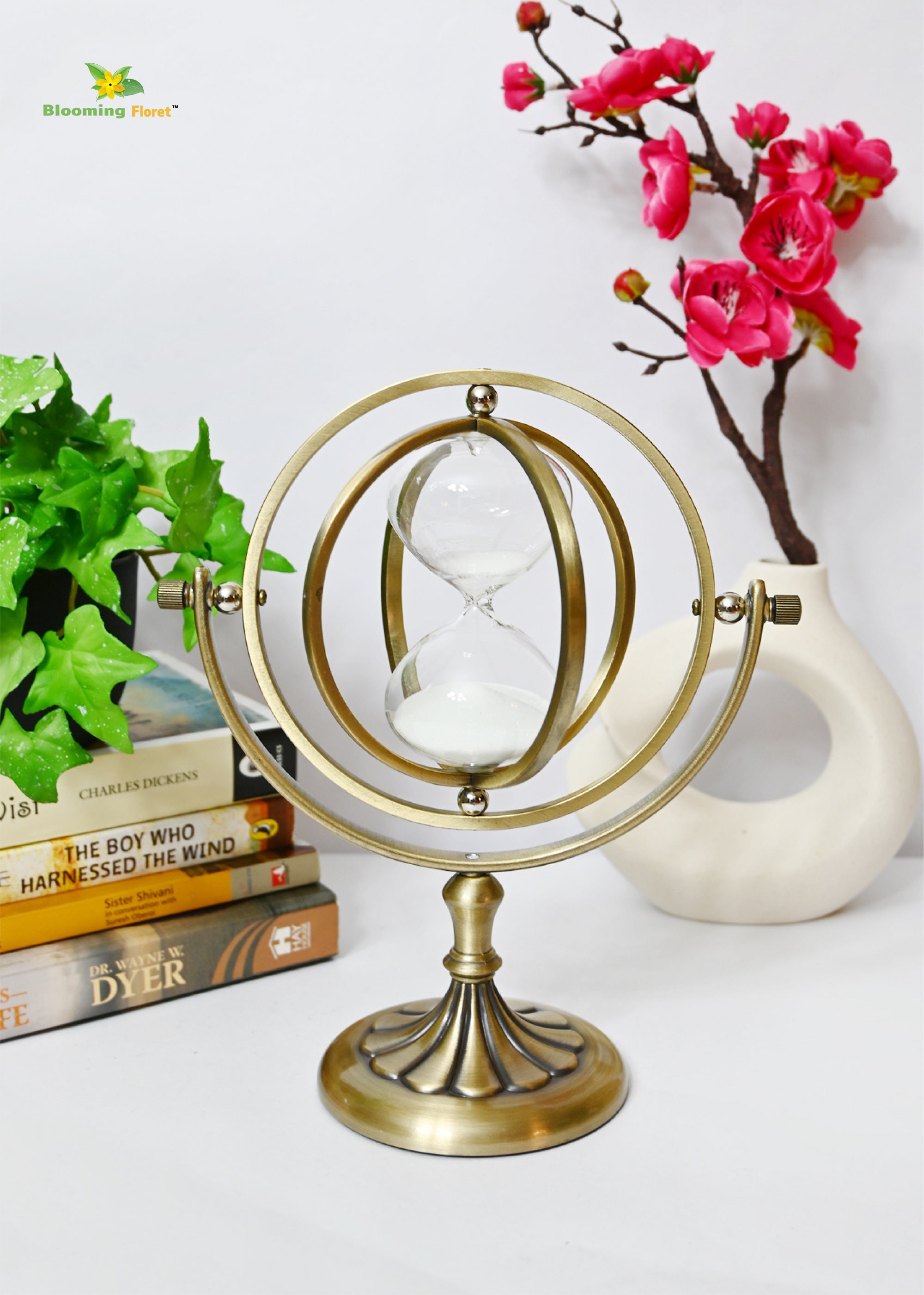 Brass Rotating Hourglass - 15 Minutes