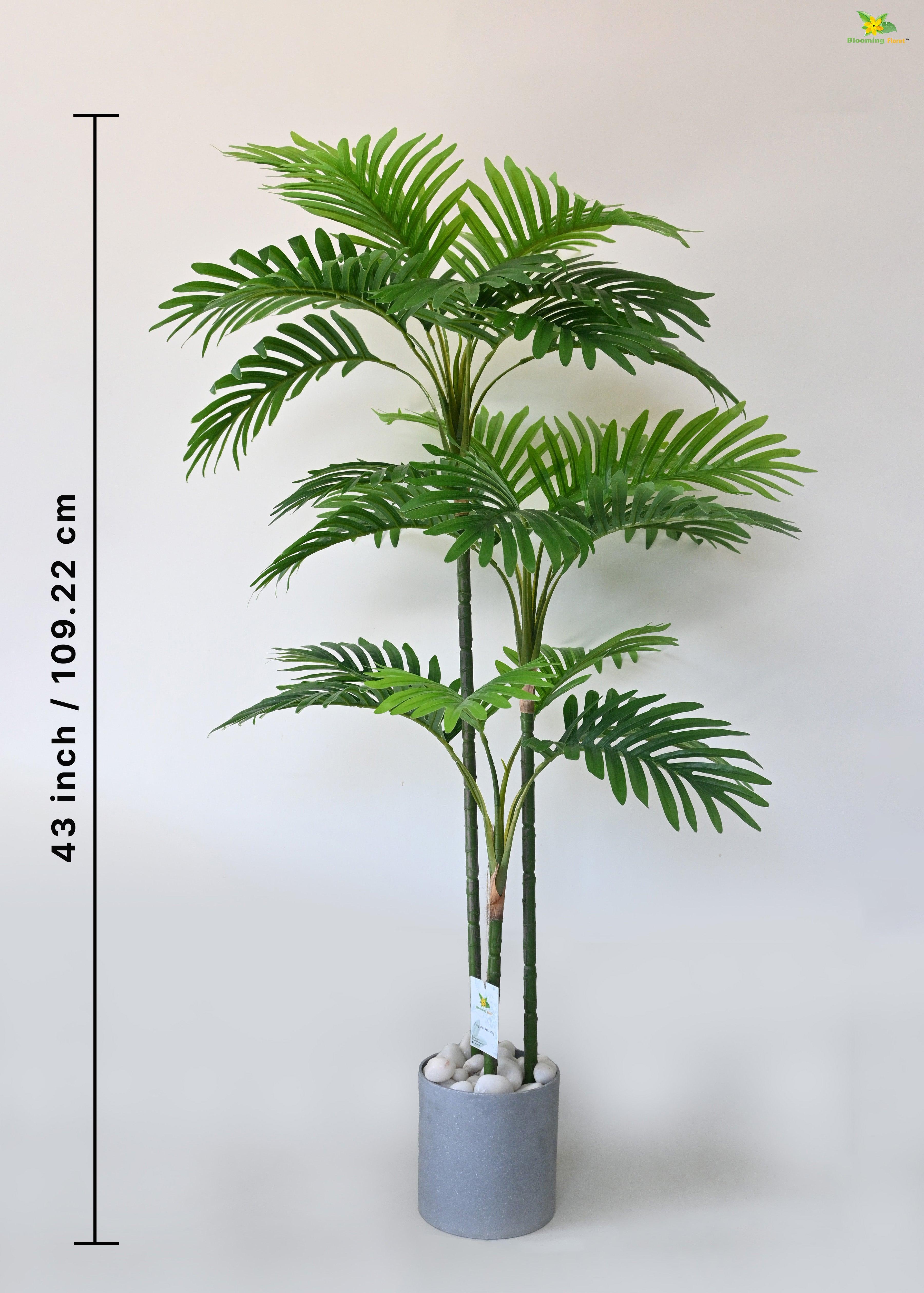 Artificial Areca Palm Plant for Decor 3 Stem 27 Leaves with Basic Pot | 109.2 cm