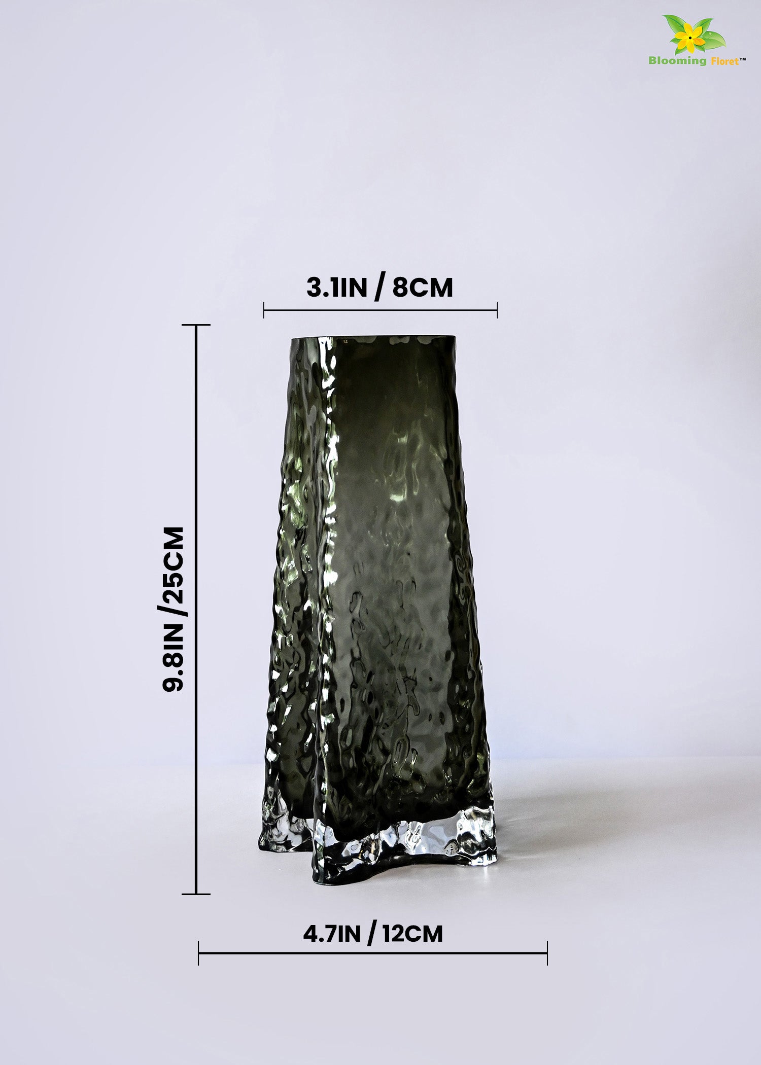 Prism Crystal Black Vase | 23 cm