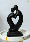Couple Love Heart Figurine - Black