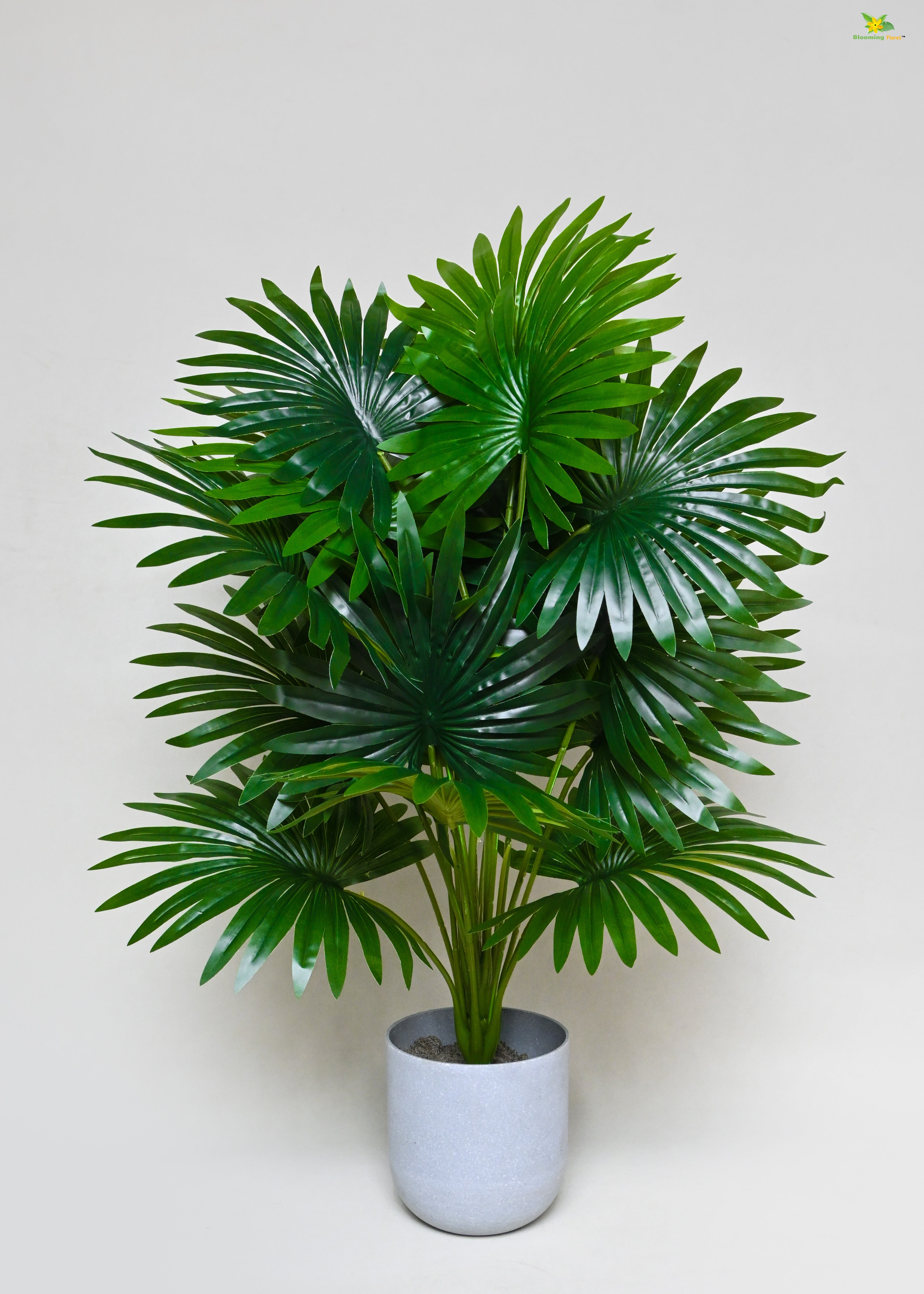 Artificial Fan Palm Plant for Decor | 18 Leaves with Basic Pot | 78.7 cm