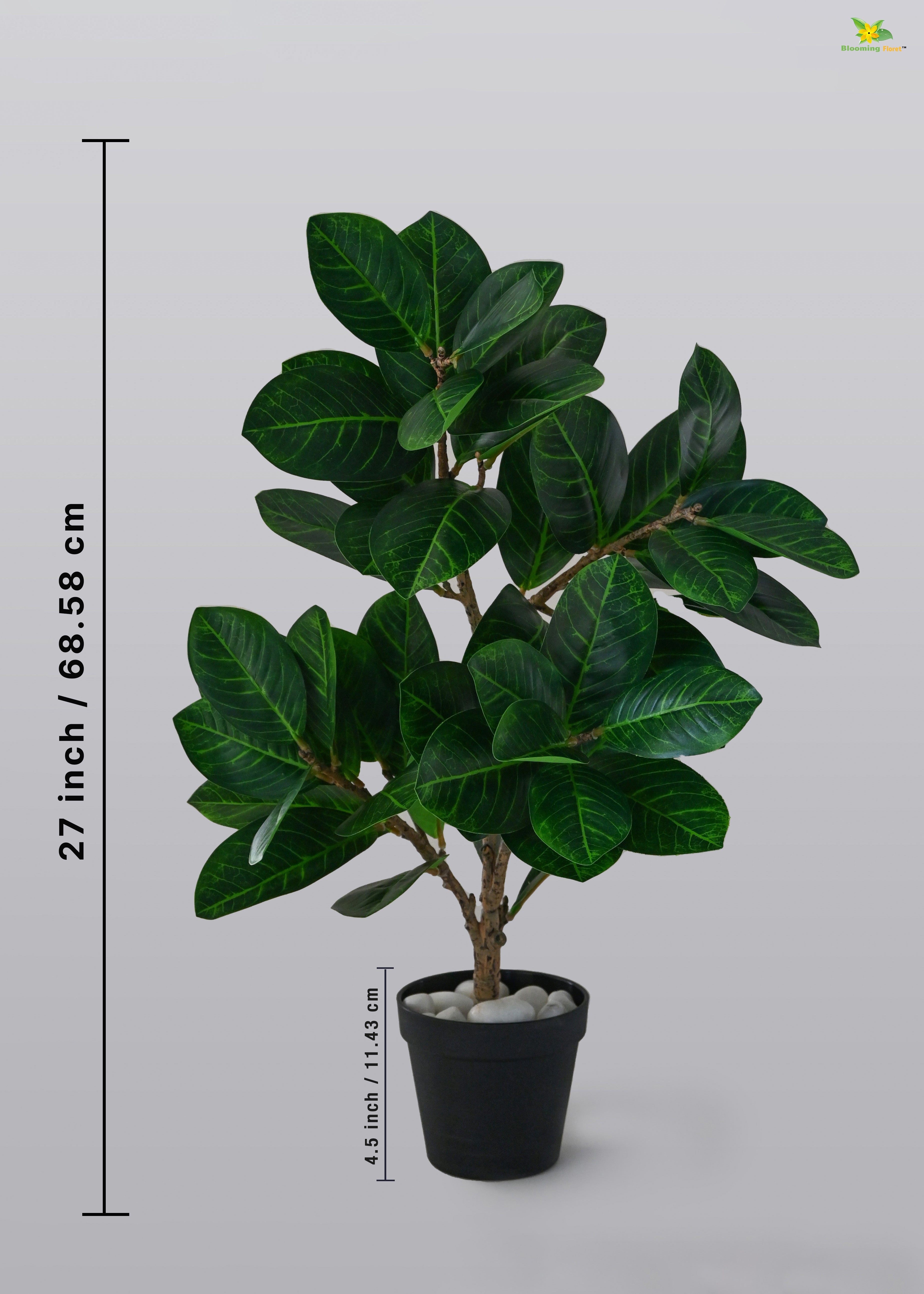 Artificial Fig Plant for Decor | 52 Leaves with Basic Pot | 68.5 cm