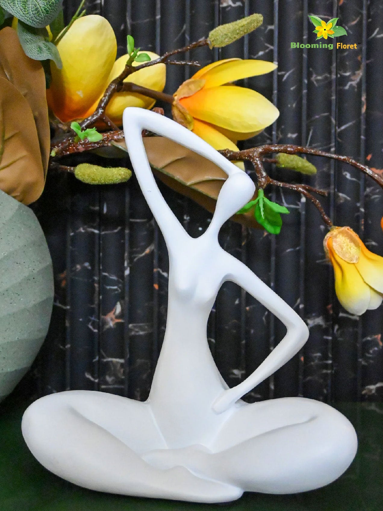 Blissful Yoga Sculpture - White