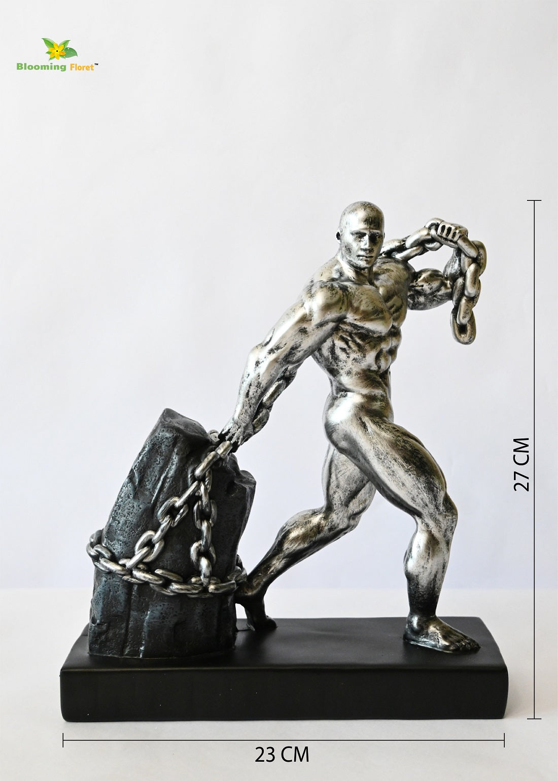 Elite Weightlifting Man Sculpture - Silver