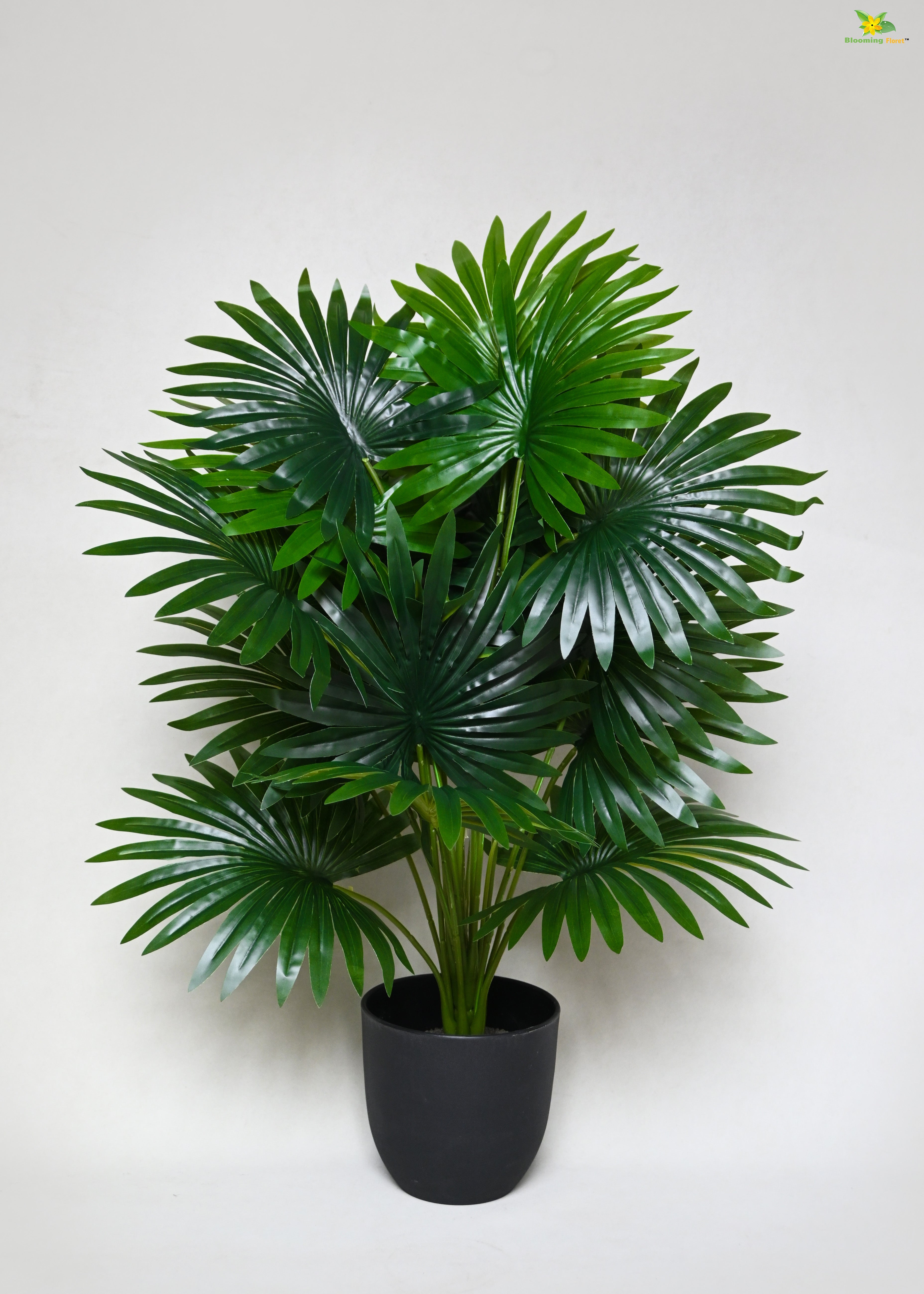 Artificial Fan Palm Plant for Decor | 18 Leaves with Basic Pot | 78.7 cm