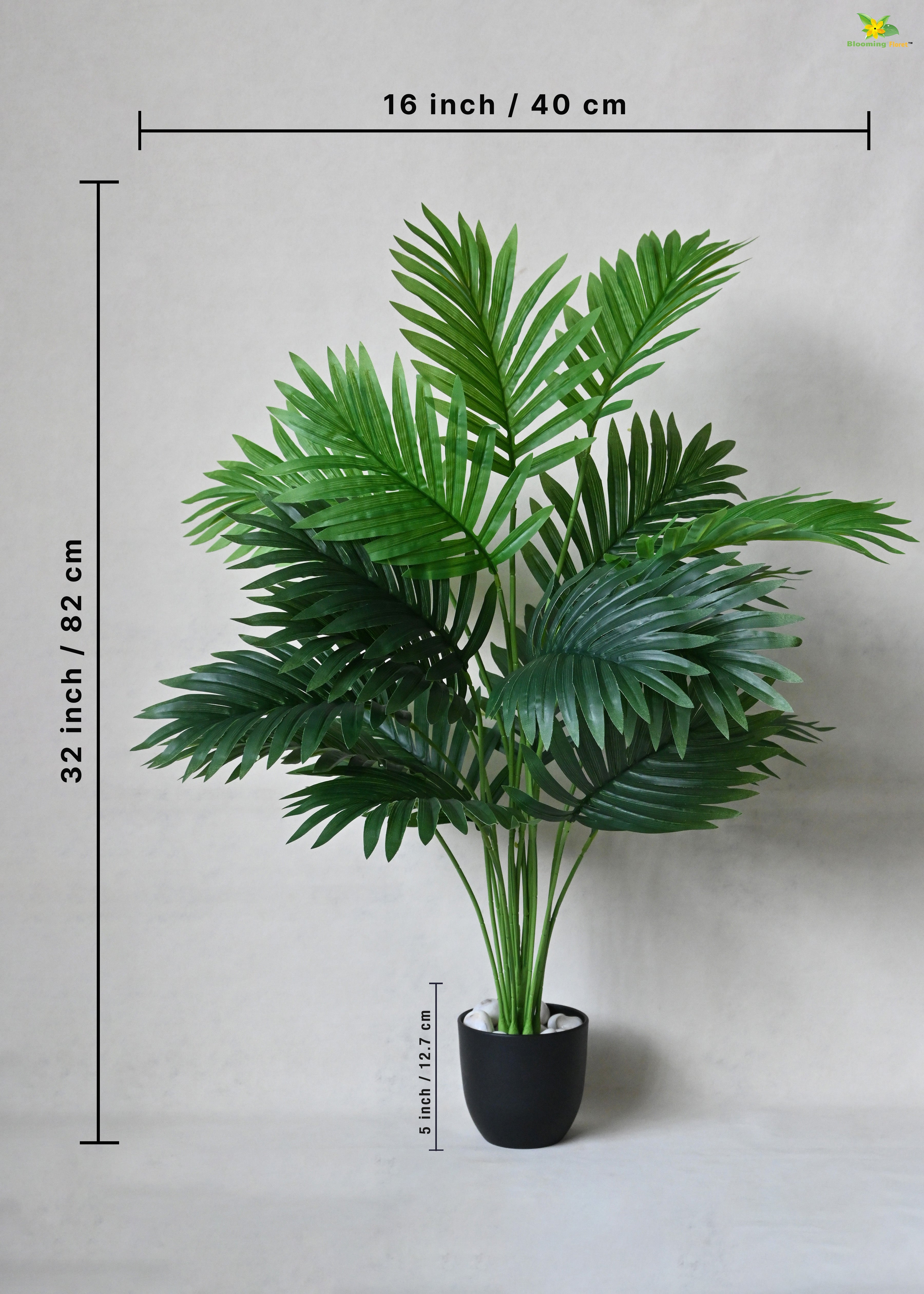 Artificial Areca Palm Plant 18 Leaves with Basic Pot | 82  cm