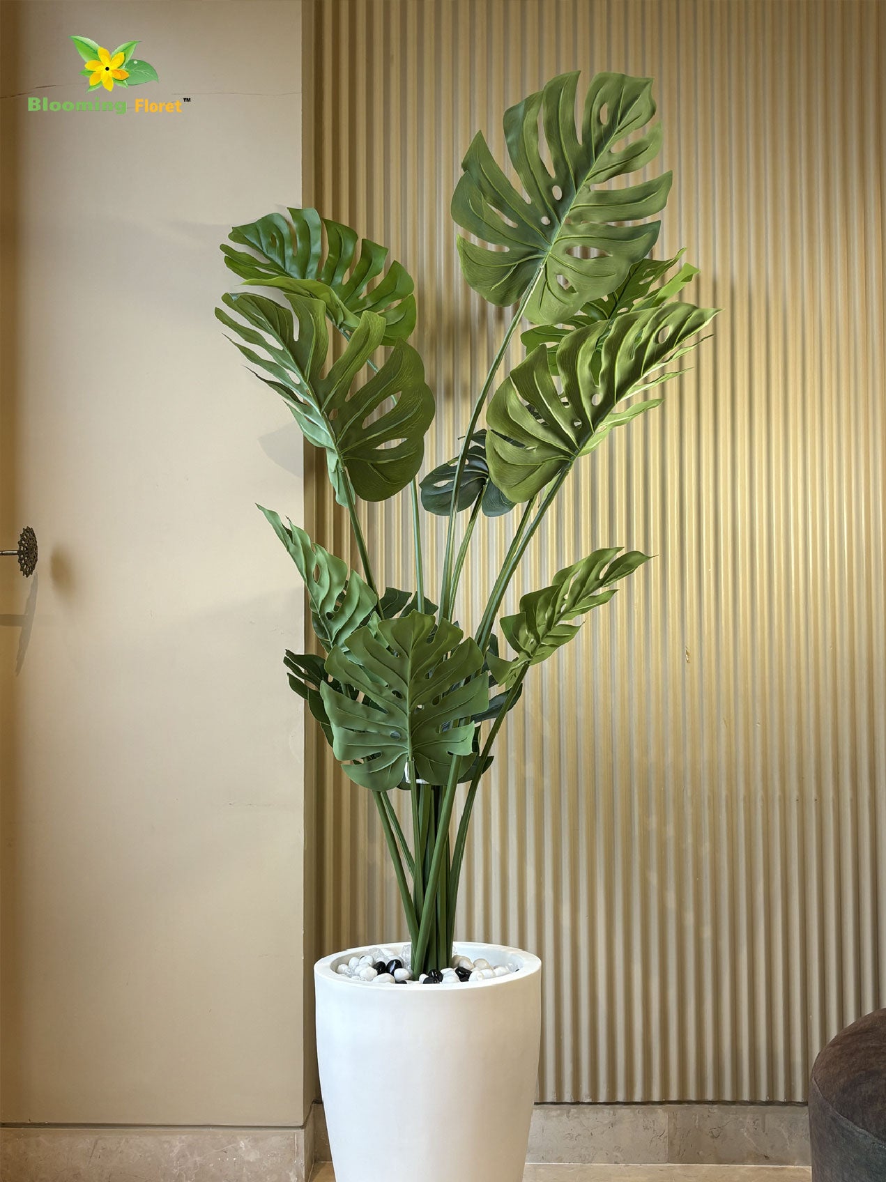 Artificial Monstera Plant | 165 cm | 12 Mix-Green Leaves | With Basic Pot