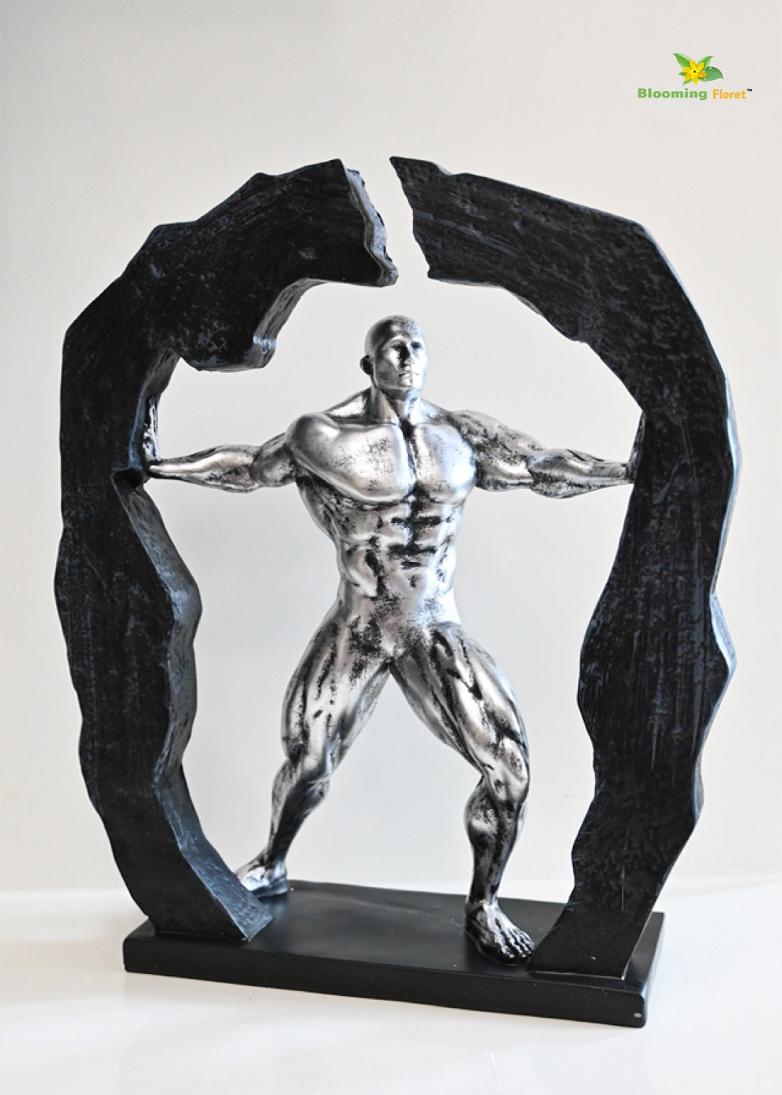 Body Builder Figurine-Silver