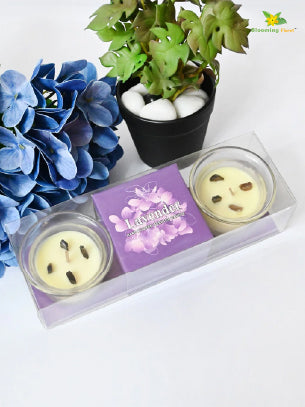 Glass Candle | Lavender | 5 cm | Set of 1, 2 Pcs