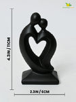 Couple Love Heart Figurine - Black