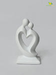 Couple Love Heart Figurine - White
