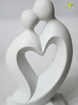 Couple Love Heart Figurine - White