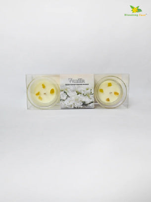 Glass Candle - Set of 2 Pcs, Vanilla