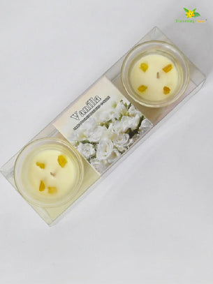 Glass Candle - Set of 2 Pcs, Vanilla