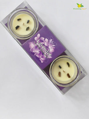 Glass Candle | Lavender | 5 cm | Set of 1, 2 Pcs
