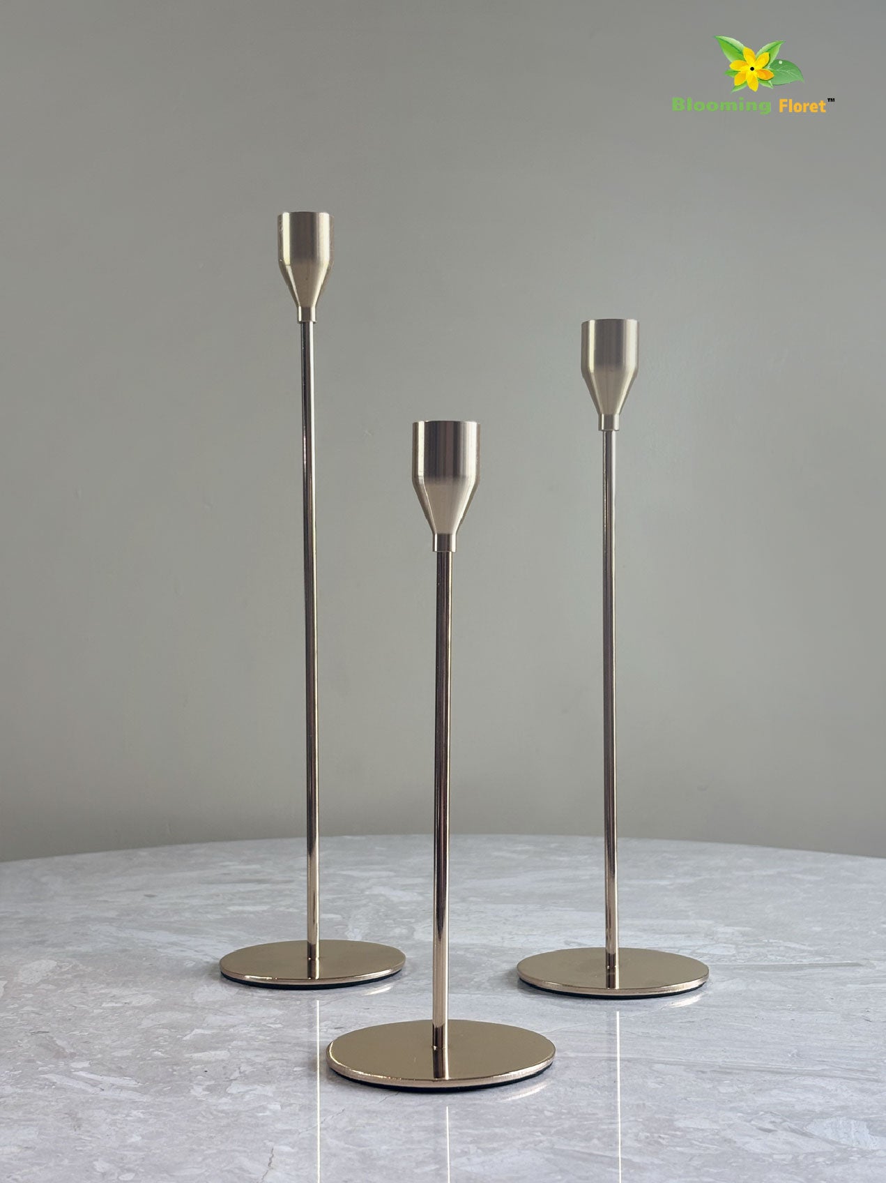 Gold Candle Holder | Set of 3